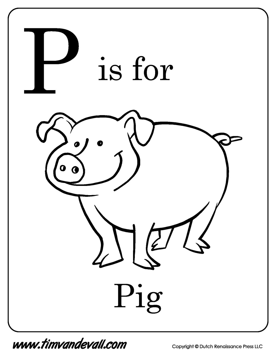 P is for Pig Printable Tim s Printables