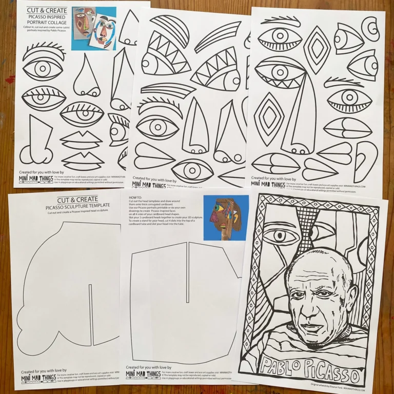 Pablo Picasso Printable Activity Sheets Mini Mad Things