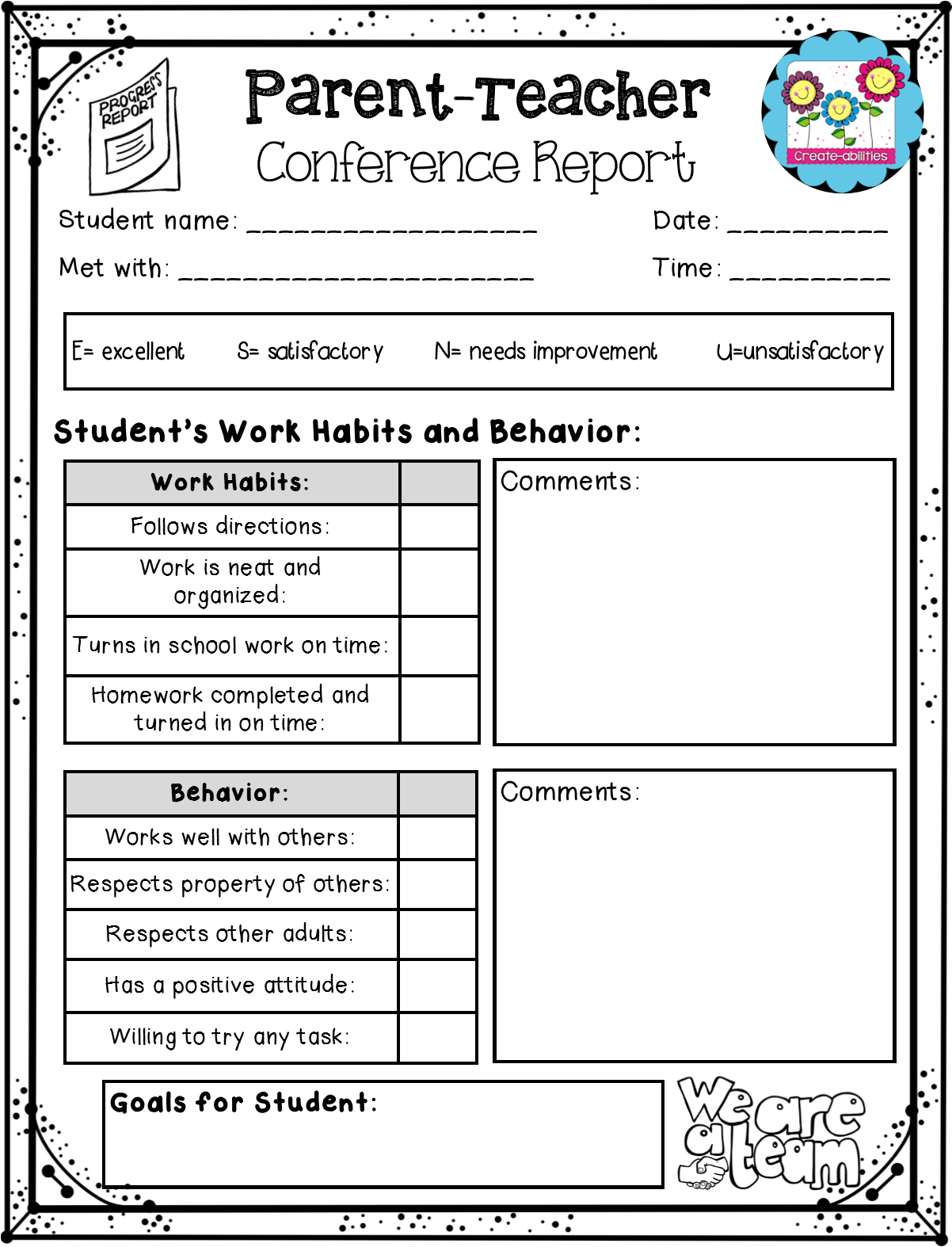 Parent Teacher Conference Form Template Press Release Template