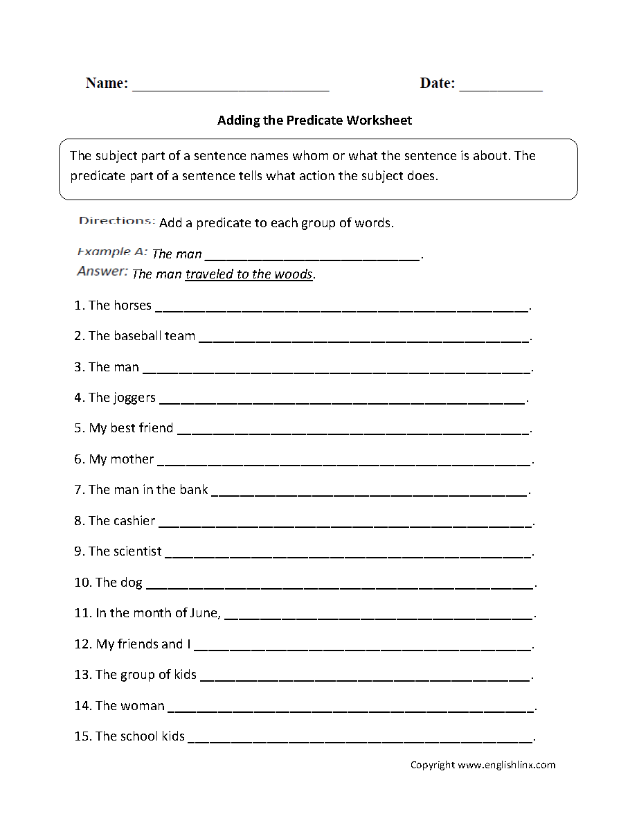 Free Printable Middle School Grammar Worksheets