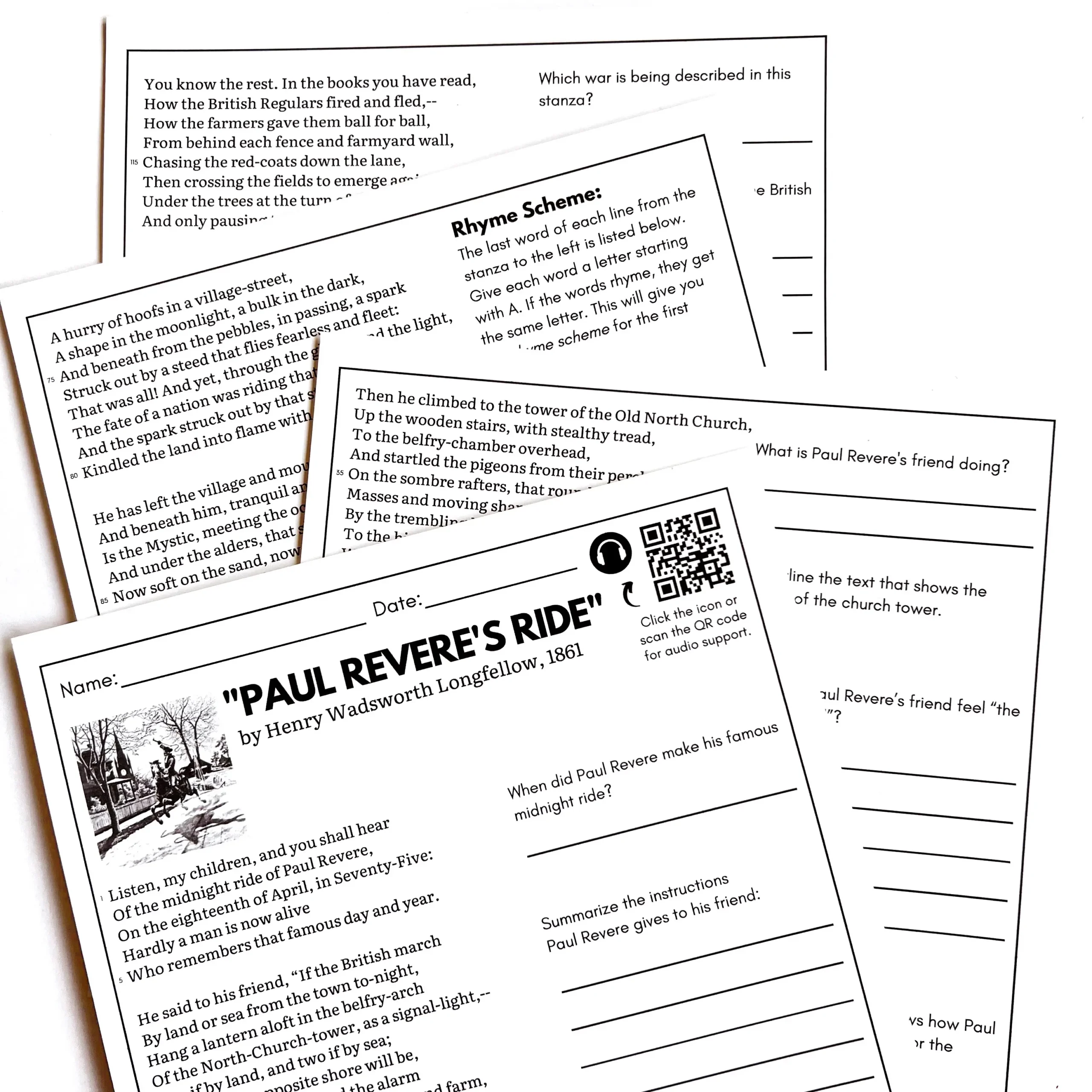 Free Printable Paul Revere Worksheets