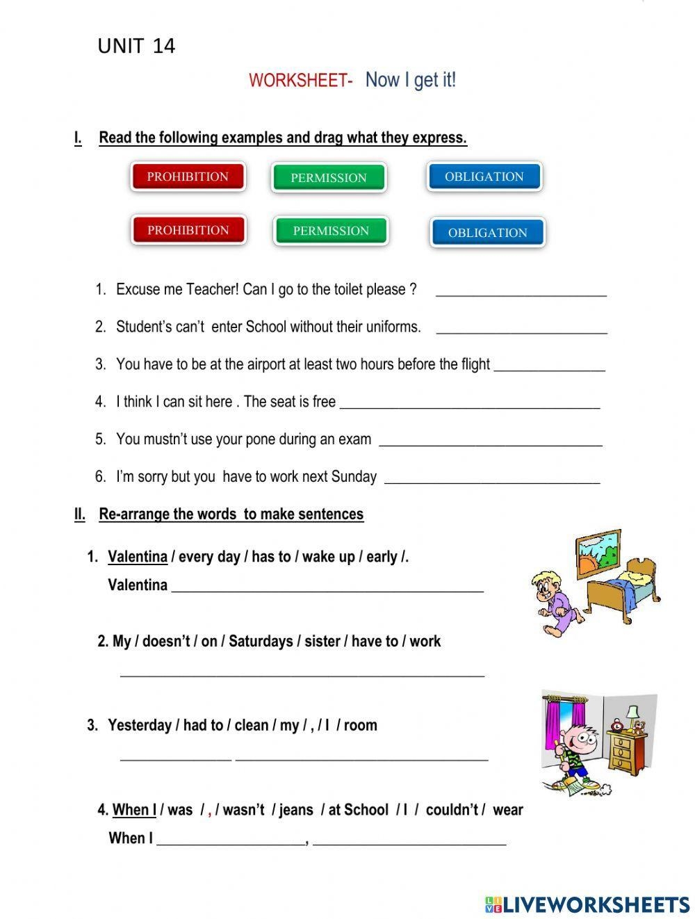 Permission Obligation Prohibition LiveWorksheets