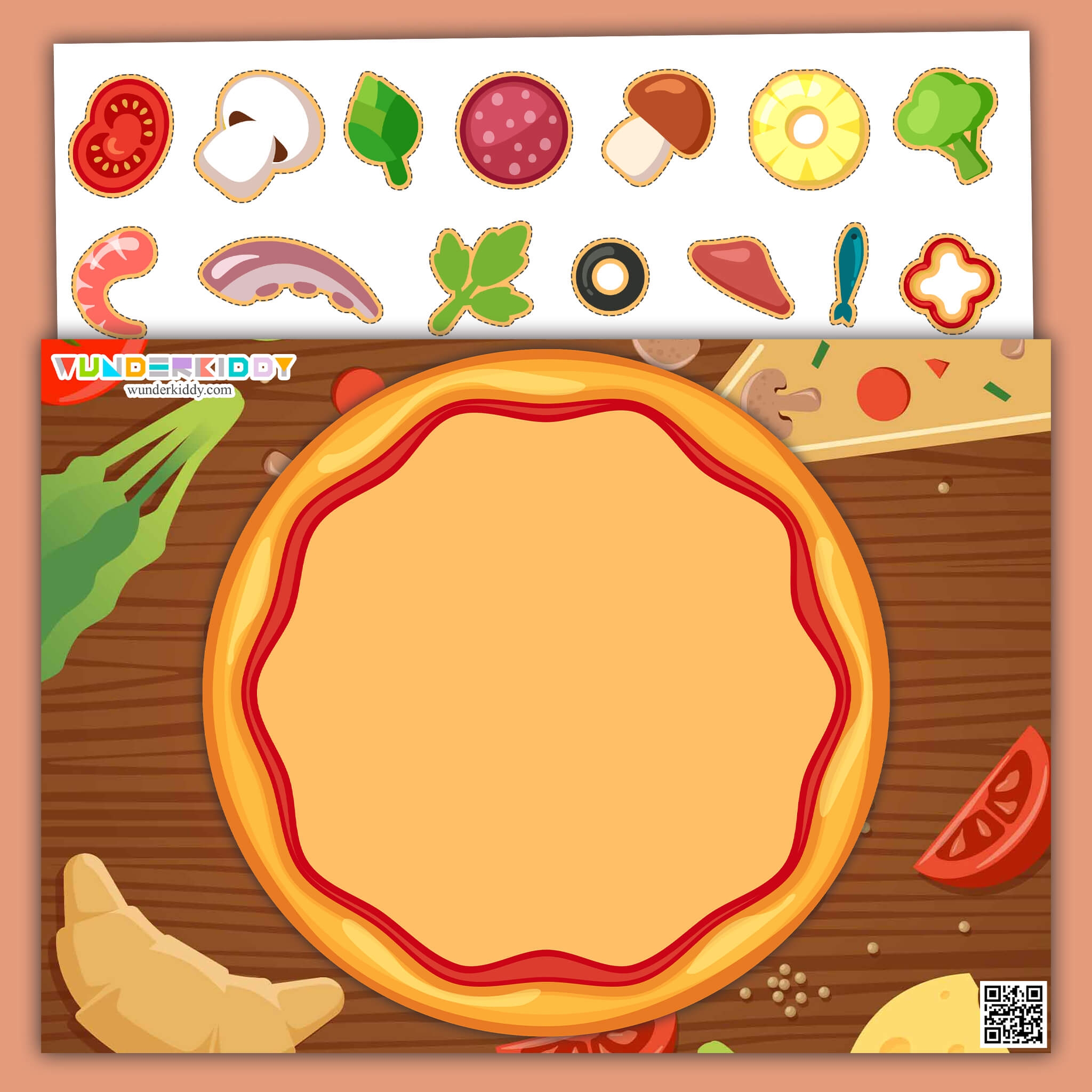 Pizza Making Fine Motor Printable Activity For Kids