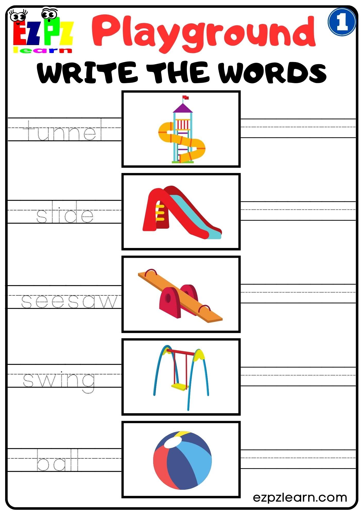 Kindergarten Worksheets Writing Words