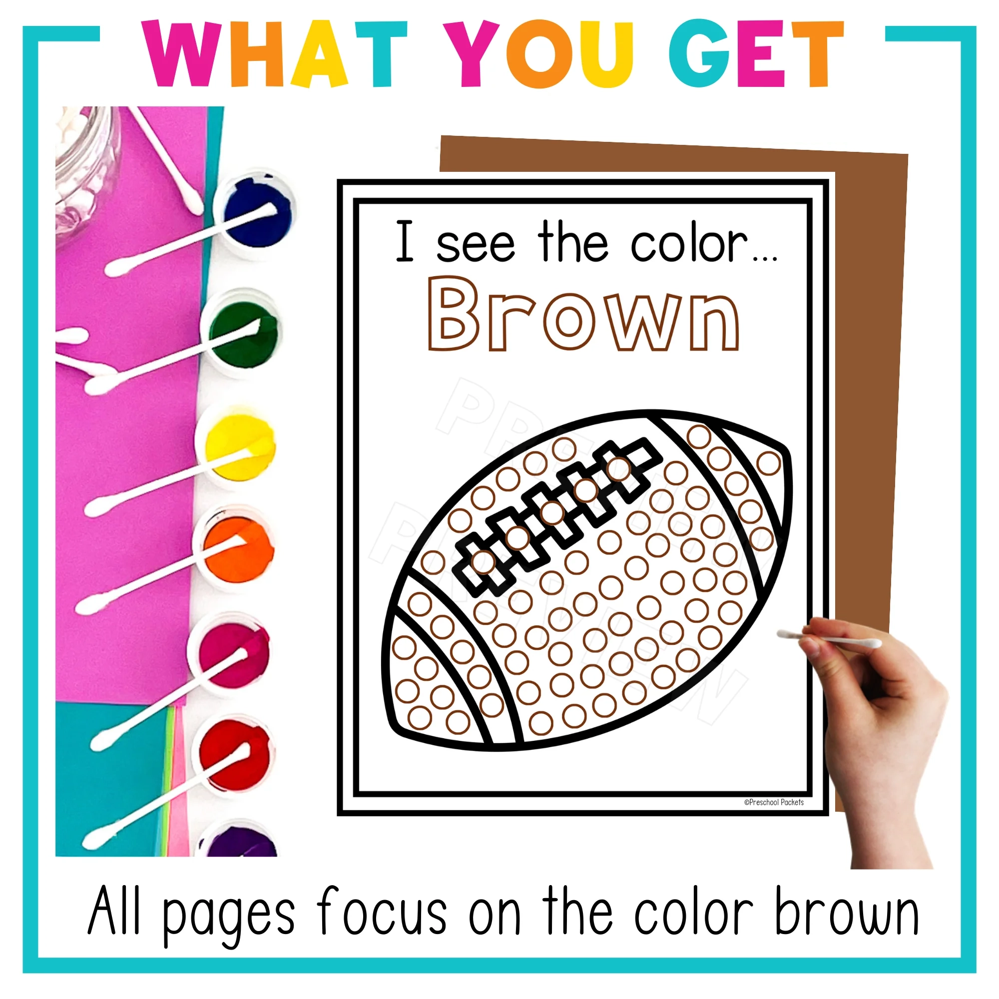 Preschool Colors Q Tip Crafts Color Brown Preschool Packets