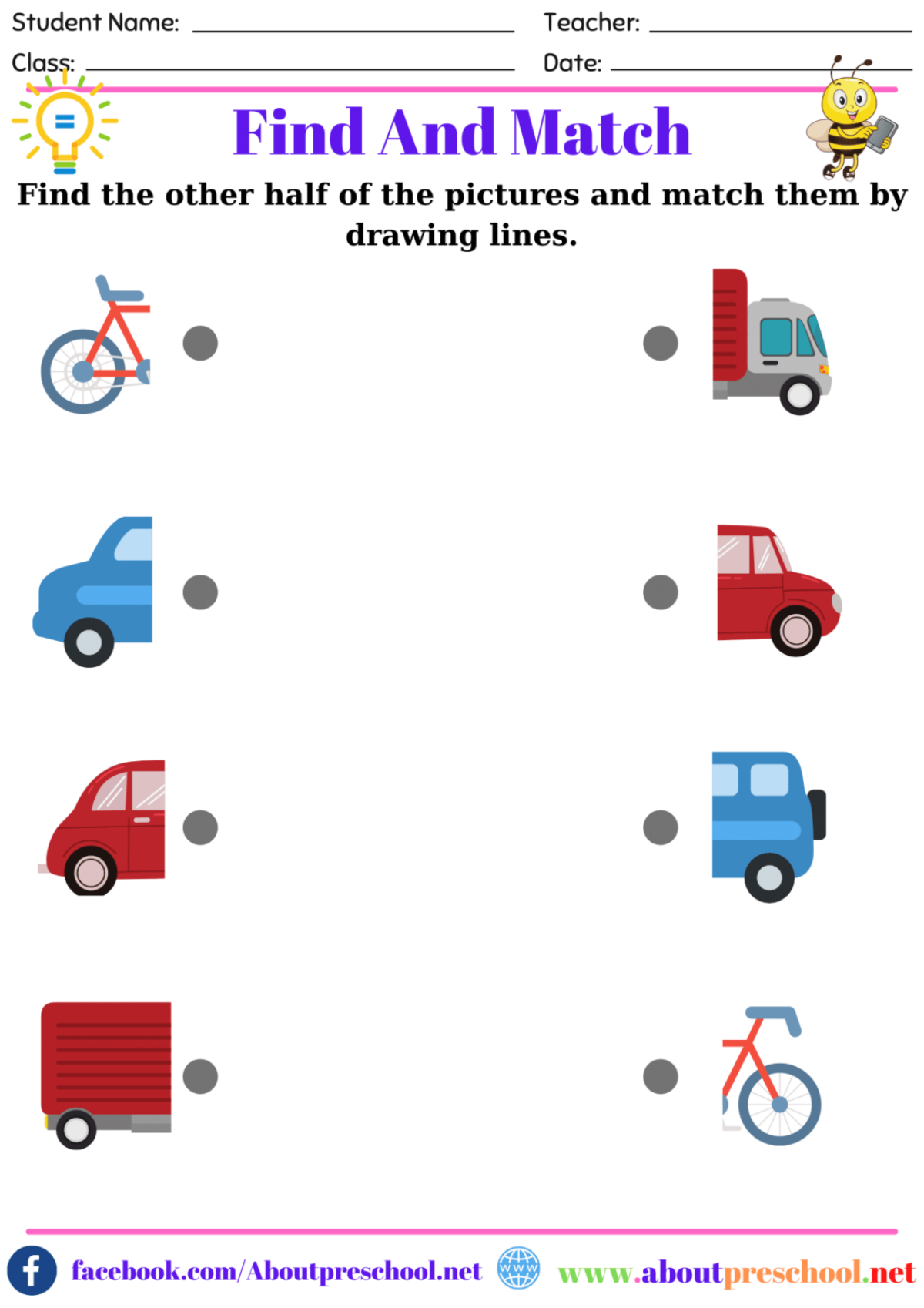 Preschool Matching Worksheets About Preschool