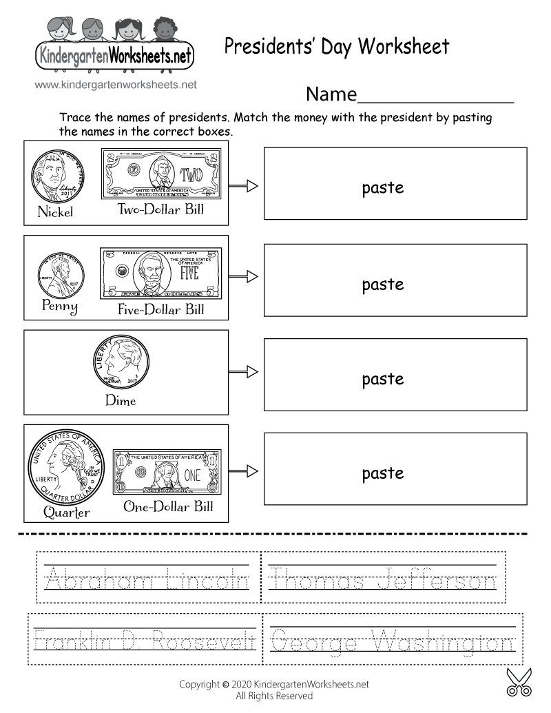 Presidents Day Worksheet Free Printable Digital PDF