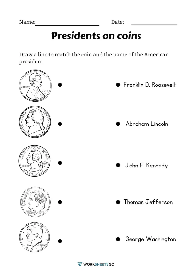 Presidents On Coins Worksheets WorksheetsGO