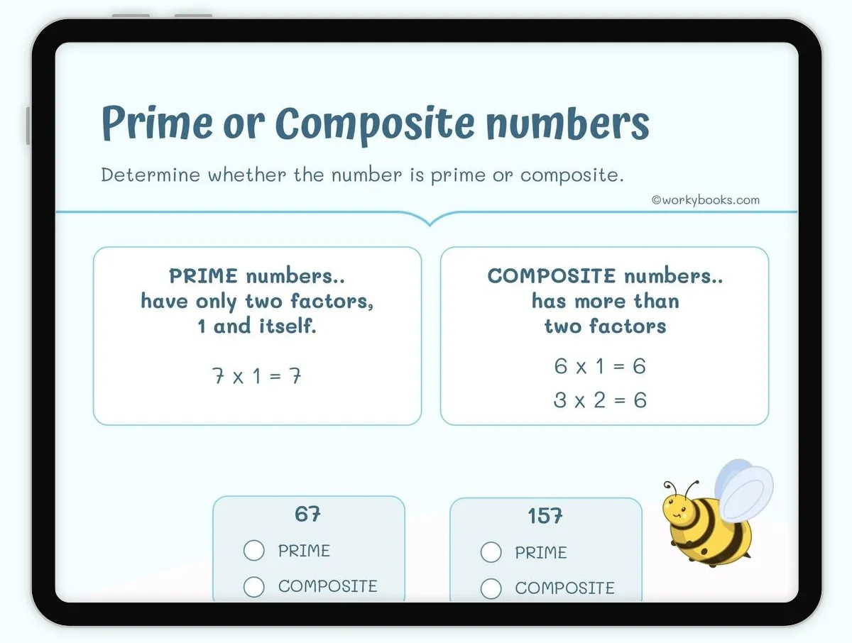 Prime And Composite Worksheet Printable