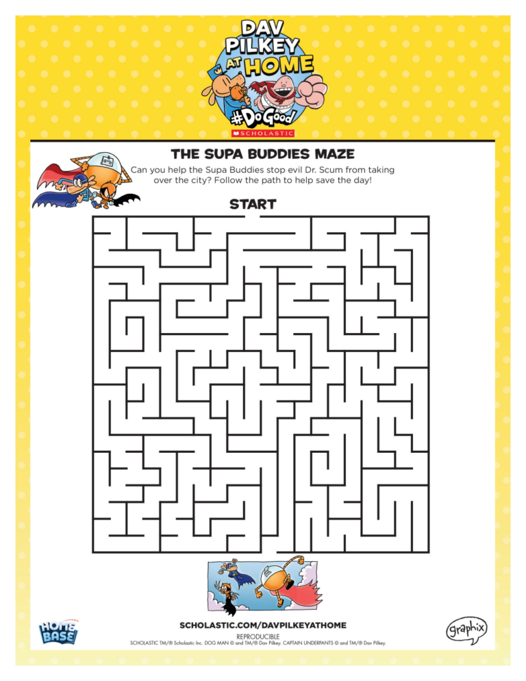 Printable Activities Dav Pilkey Scholastic Worksheets Library