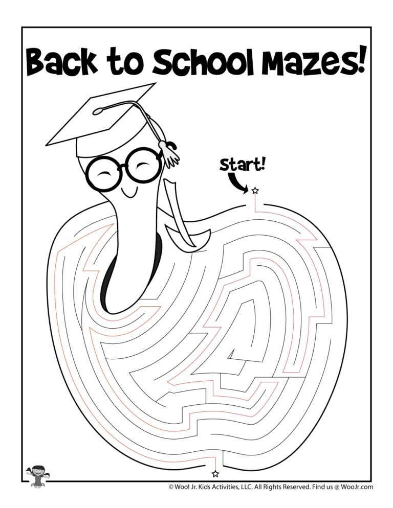 Printable Back To School Mazes Woo Jr Kids Activities 