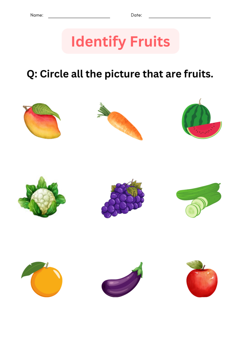 Printable Matching And Identify Fruits Worksheet For Kindergarten Made By Teachers