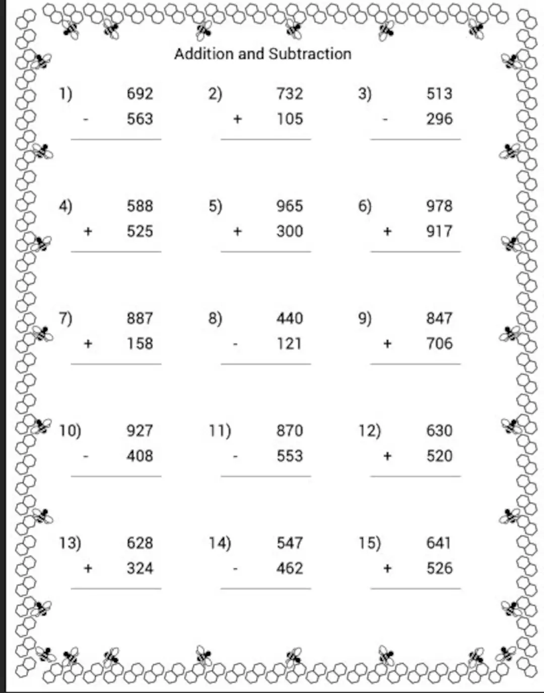 Math Printable Worksheets