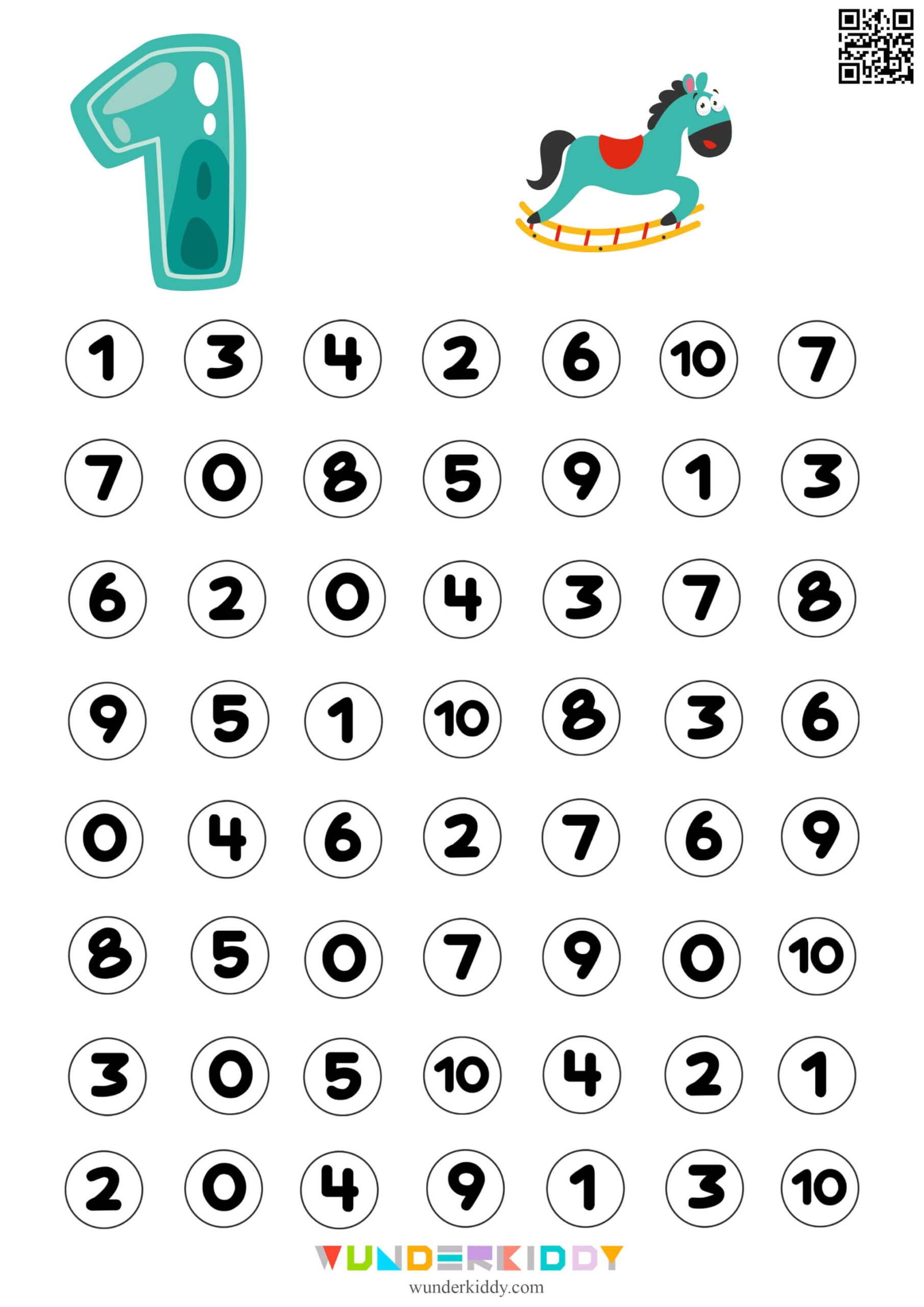 Printable Number Recognition Worksheet For Kindergarten