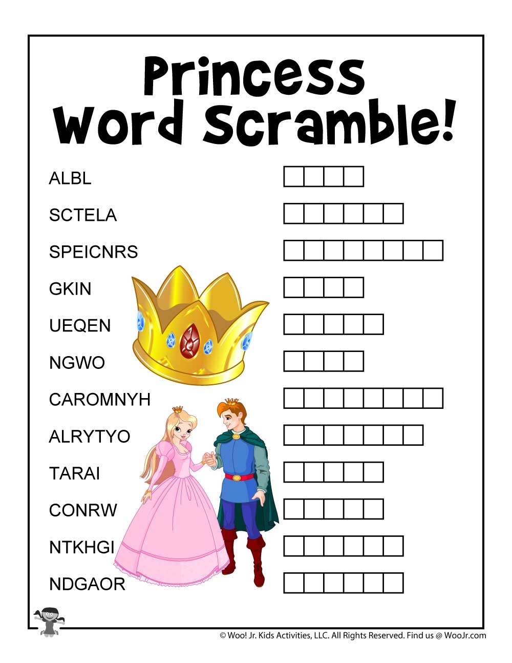 Preschool Princess Worksheet