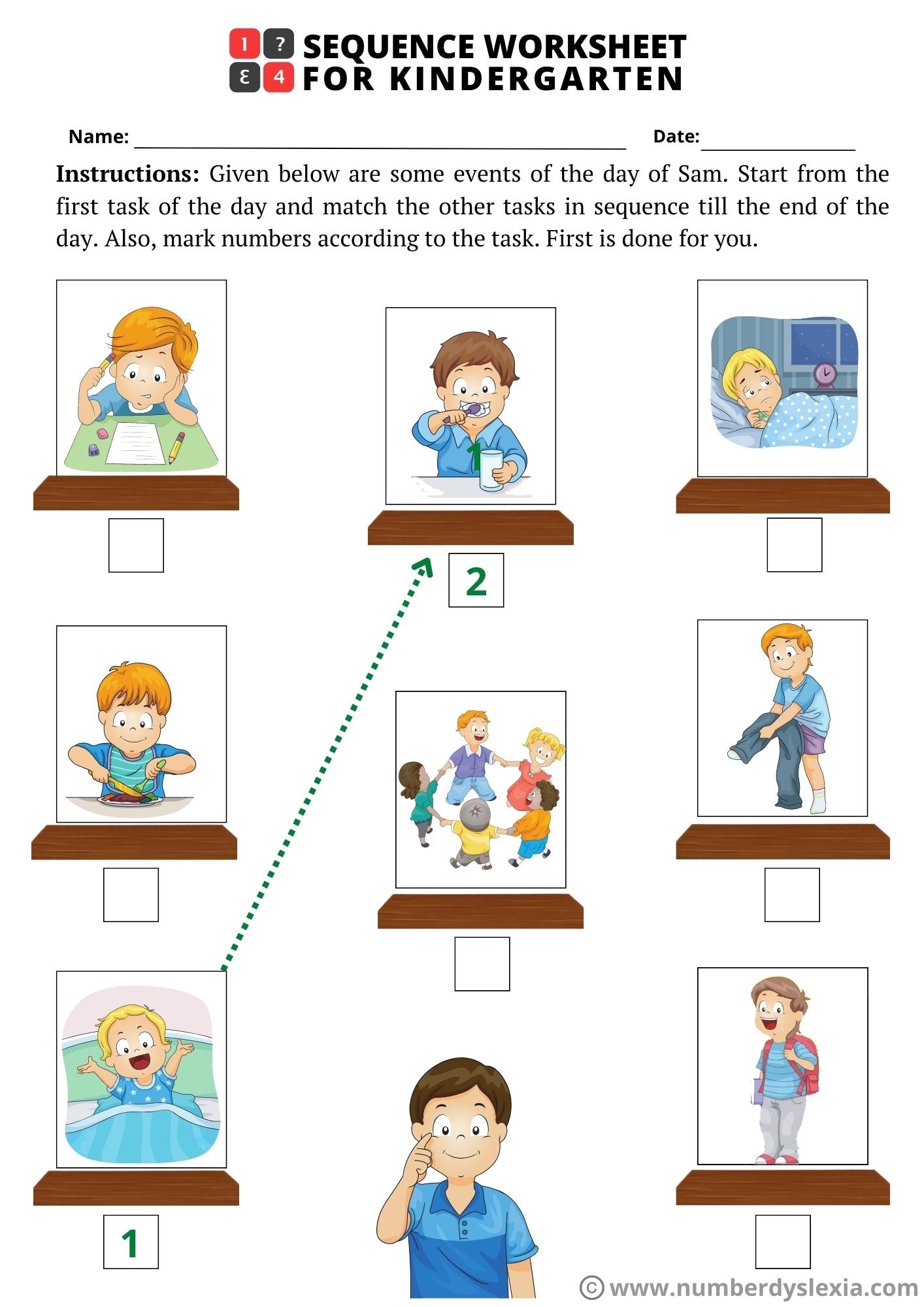 Preschool Worksheets Putting Things In Sequence