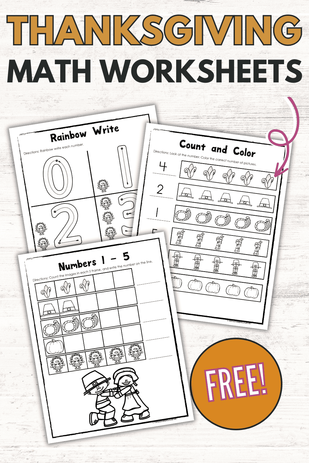 Printable Thanksgiving Math Worksheets For Preschoolers