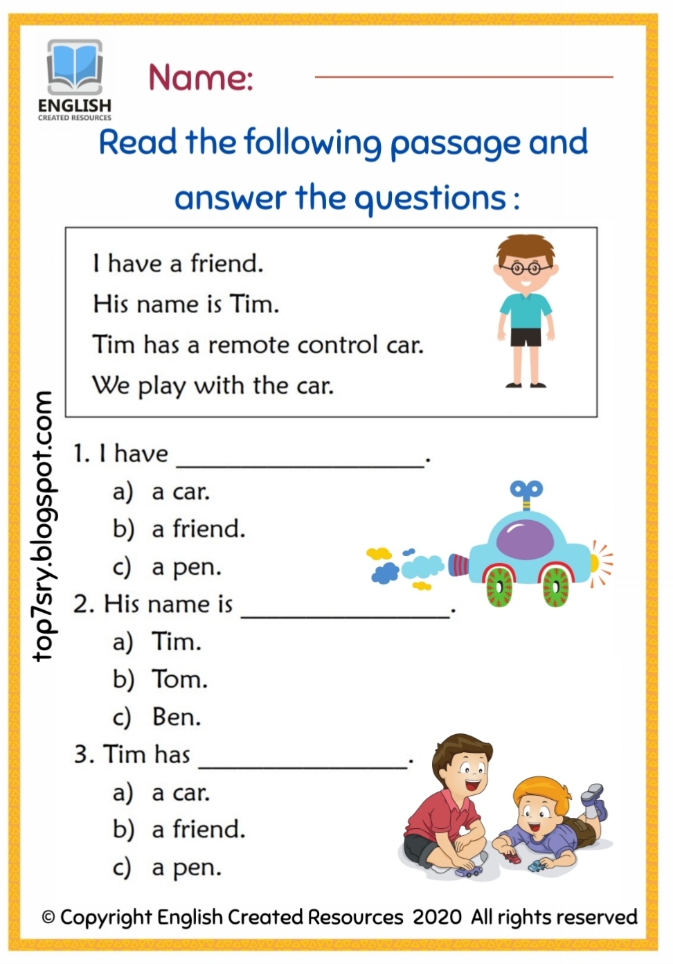 Worksheet Reading Comprehension Grade 1