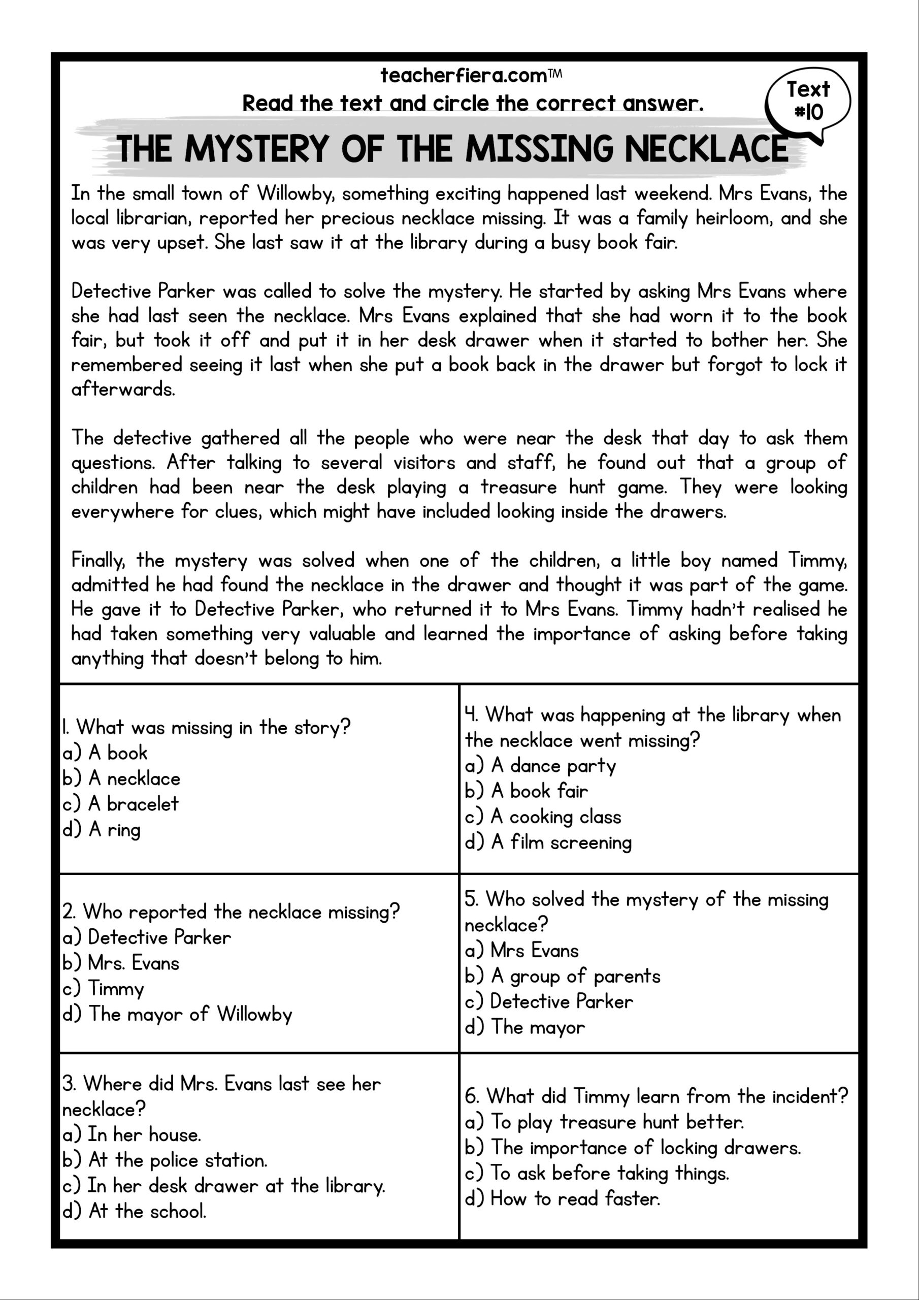 Instructional Fair Inc Reading Comprehension Worksheets