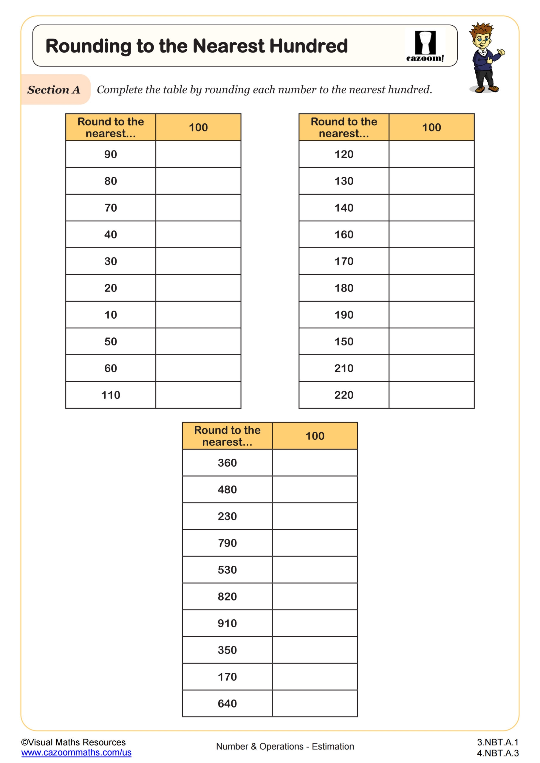 Free Printable Rounding Worksheets 3rd Grade