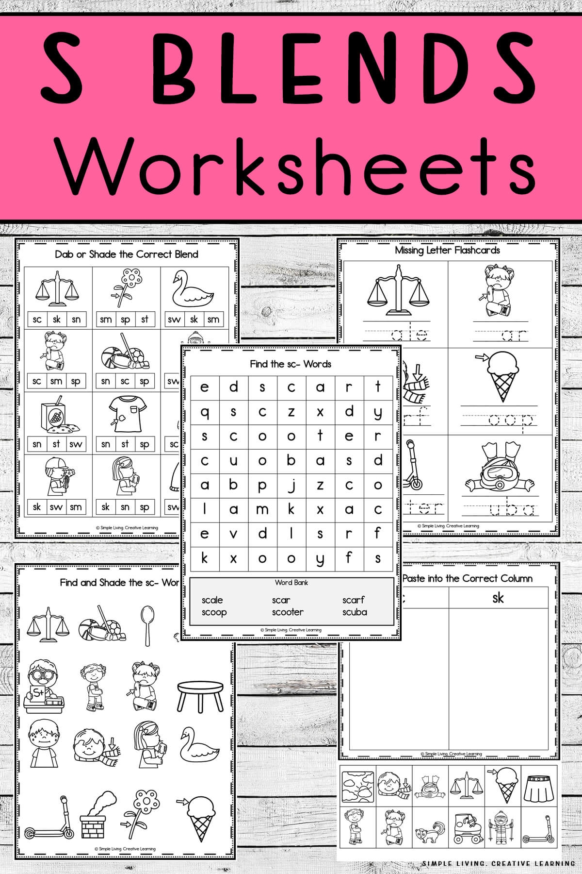 S Blends Worksheets Simple Living Creative Learning