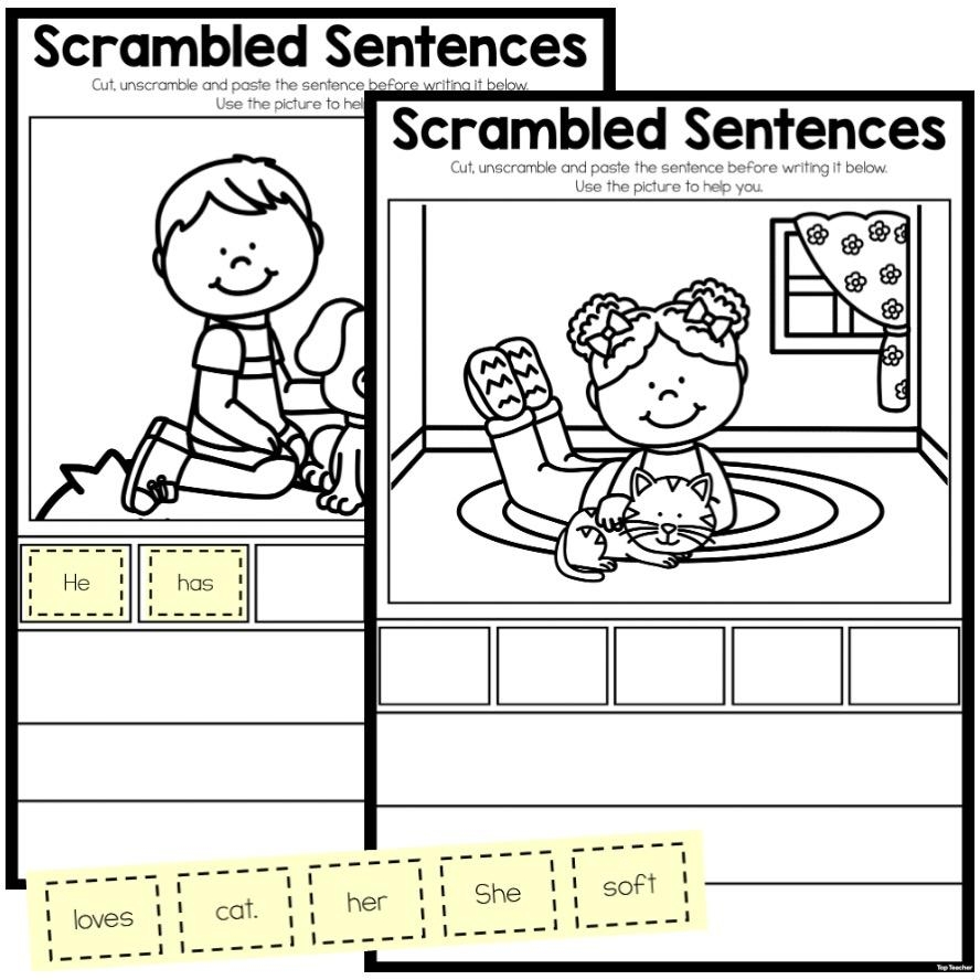 Scrambled Sentences Sentence Structure Worksheets Top Teacher