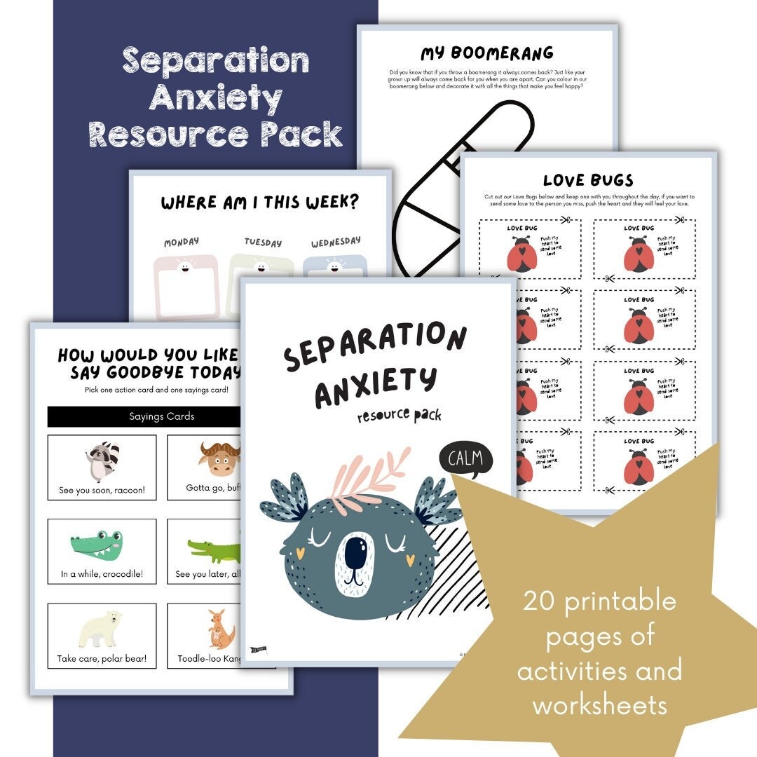 Printable Separation Anxiety Worksheets