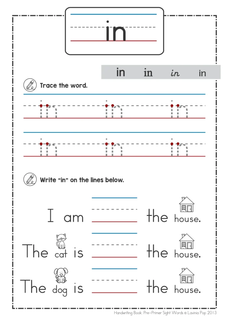 Sight Words Handwriting Tracing Book