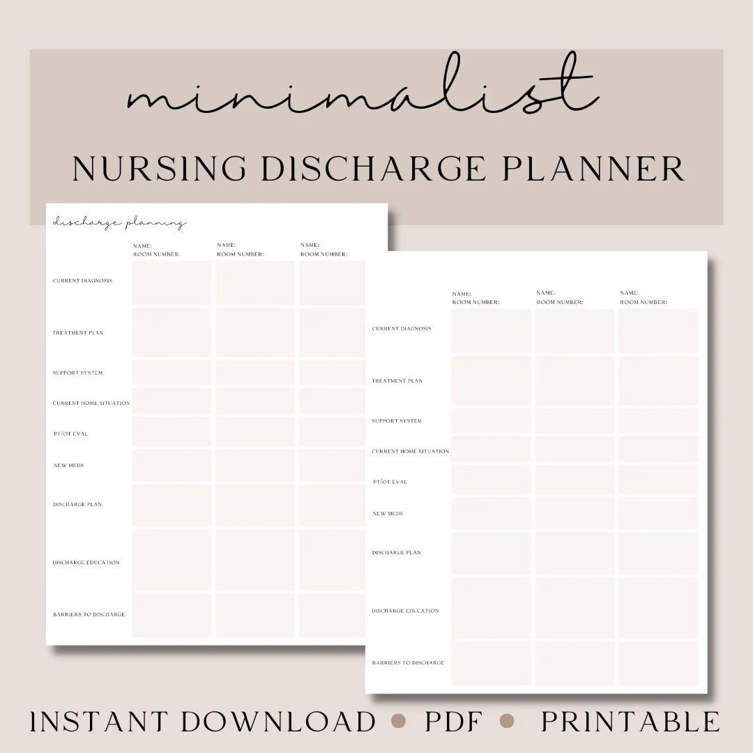 Printable Discharge Planning Worksheet