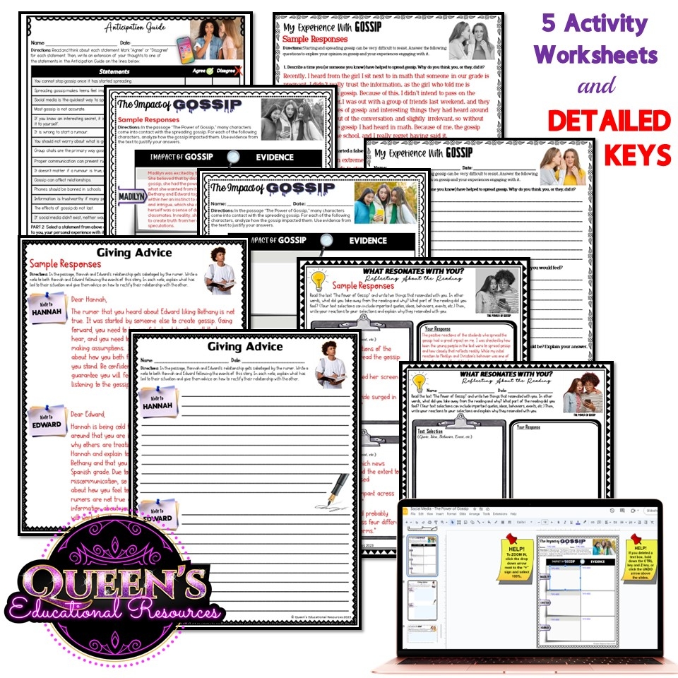 Printable Gossip And Rumors Worksheets