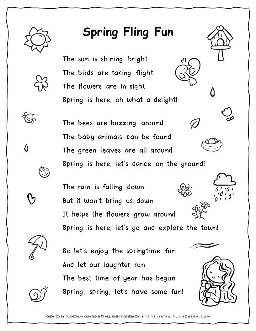 Free Printable Spring Songs For Preschoolers