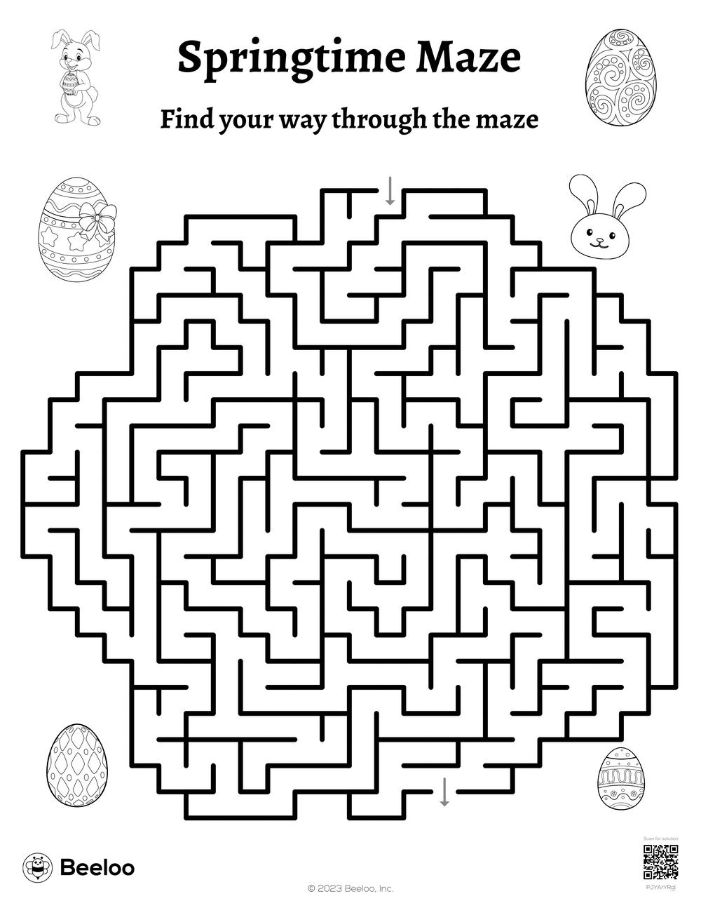 Spring Maze Worksheet
