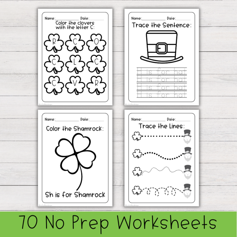 St Patrick s Day No Prep Worksheets For Preschool And Kindergarten Made By Teachers