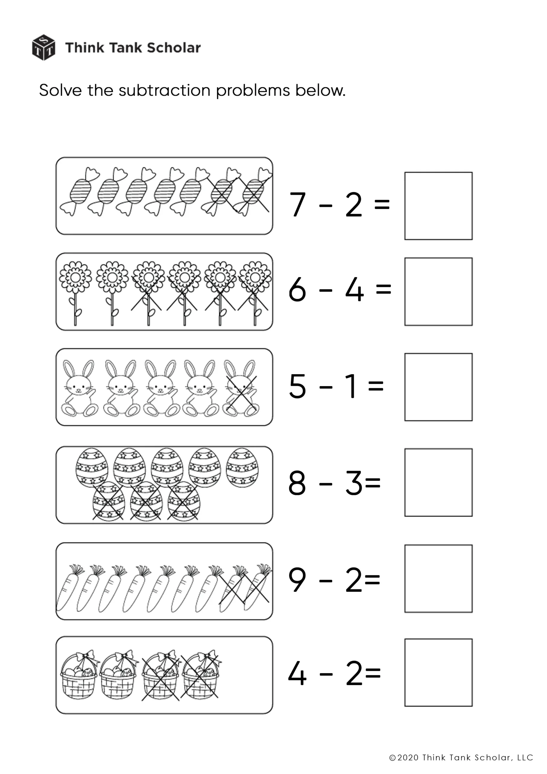 Free Printable Worksheets Subtraction