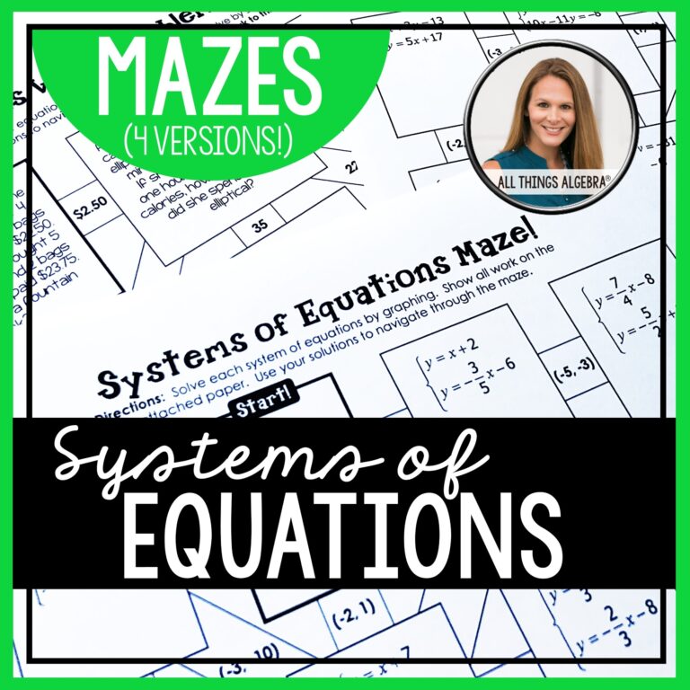 Systems Of Equations Mazes