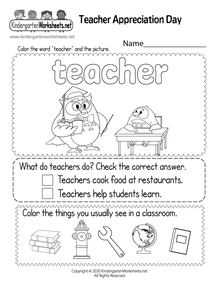 Teacher s Day Worksheet Free Printable Digital PDF
