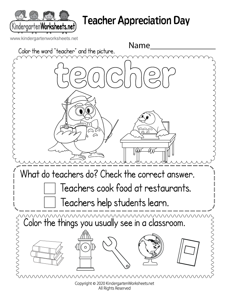 Teacher s Day Worksheet Free Printable Digital PDF