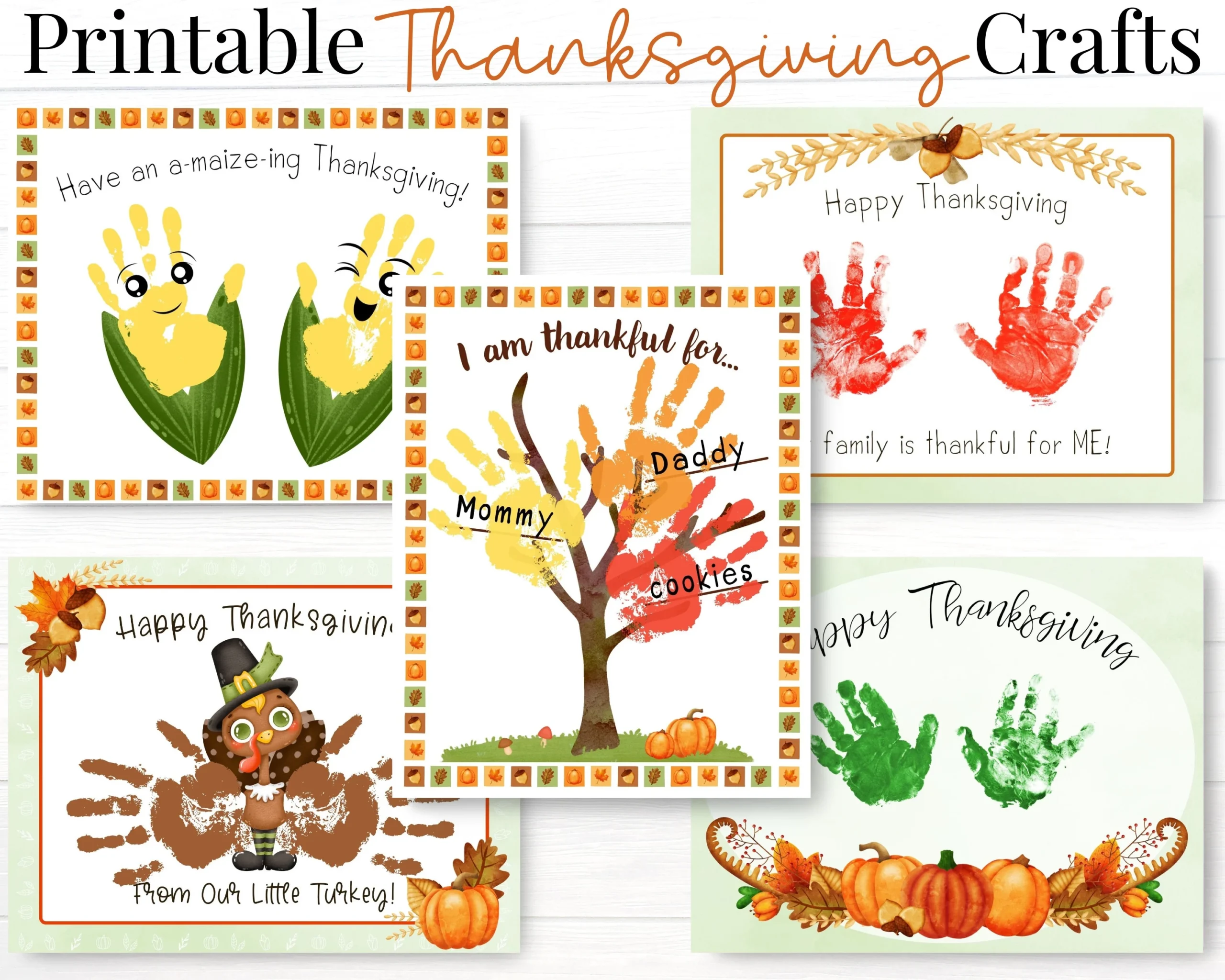 Thanksgiving Crafts For Kids Printable Handprint Art Activities