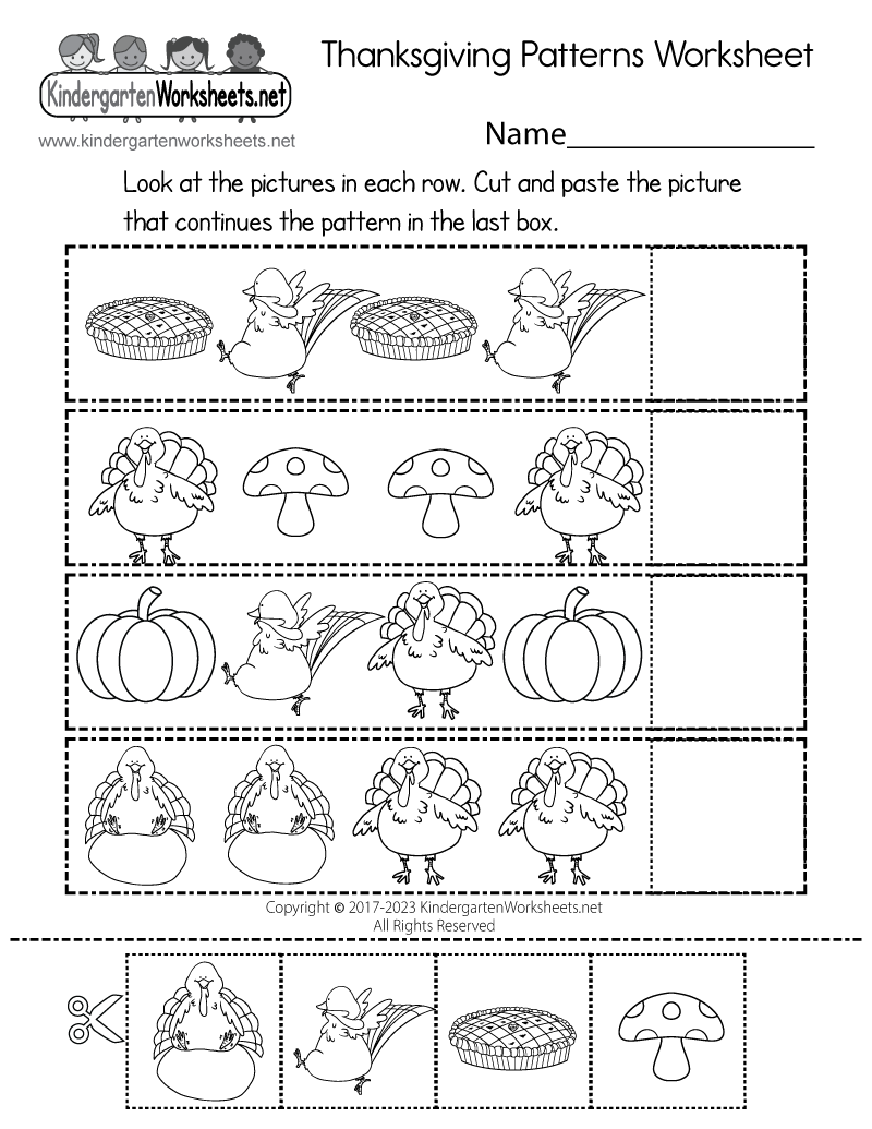 Free Printable Preschool Worksheets Thanksgiving