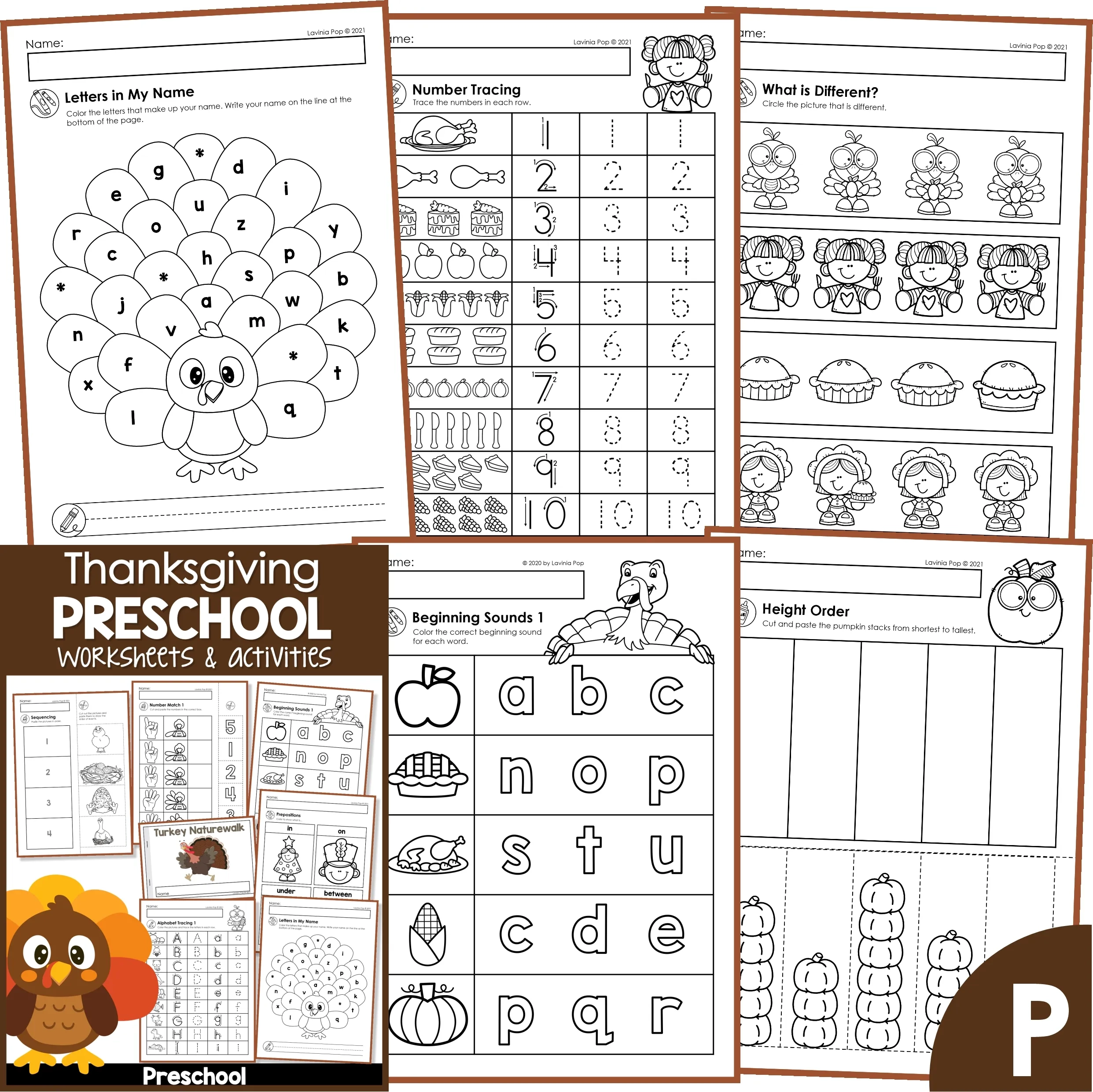 Thanksgiving Preschool Worksheets And Activities No Prep