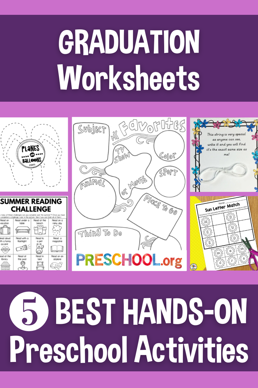 The 5 Best WORKSHEETS For GRADUATION Preschool Theme Preschool