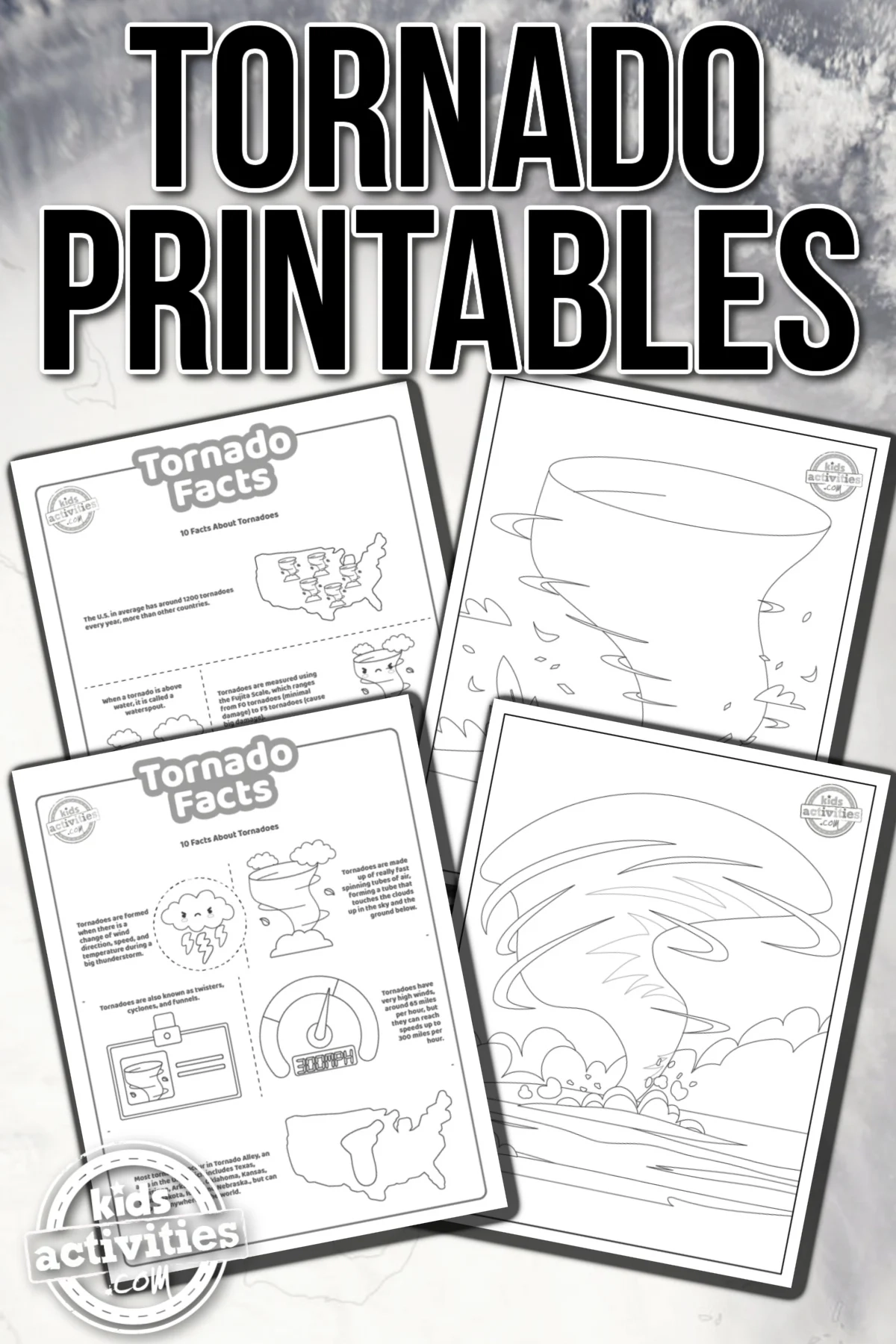 Tornado Coloring Pages Tornado Facts For Kids Printables Kids Activities Blog