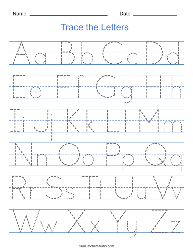 Tracing Alphabet Letters Printable Handwriting Worksheets Free 
