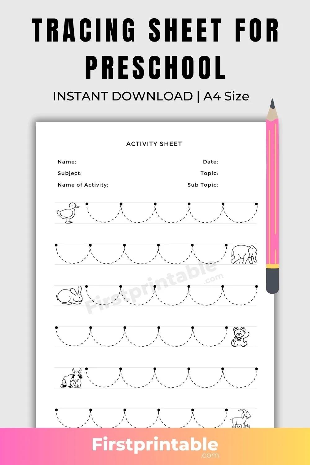 Free Printable Tracing Worksheets Prek