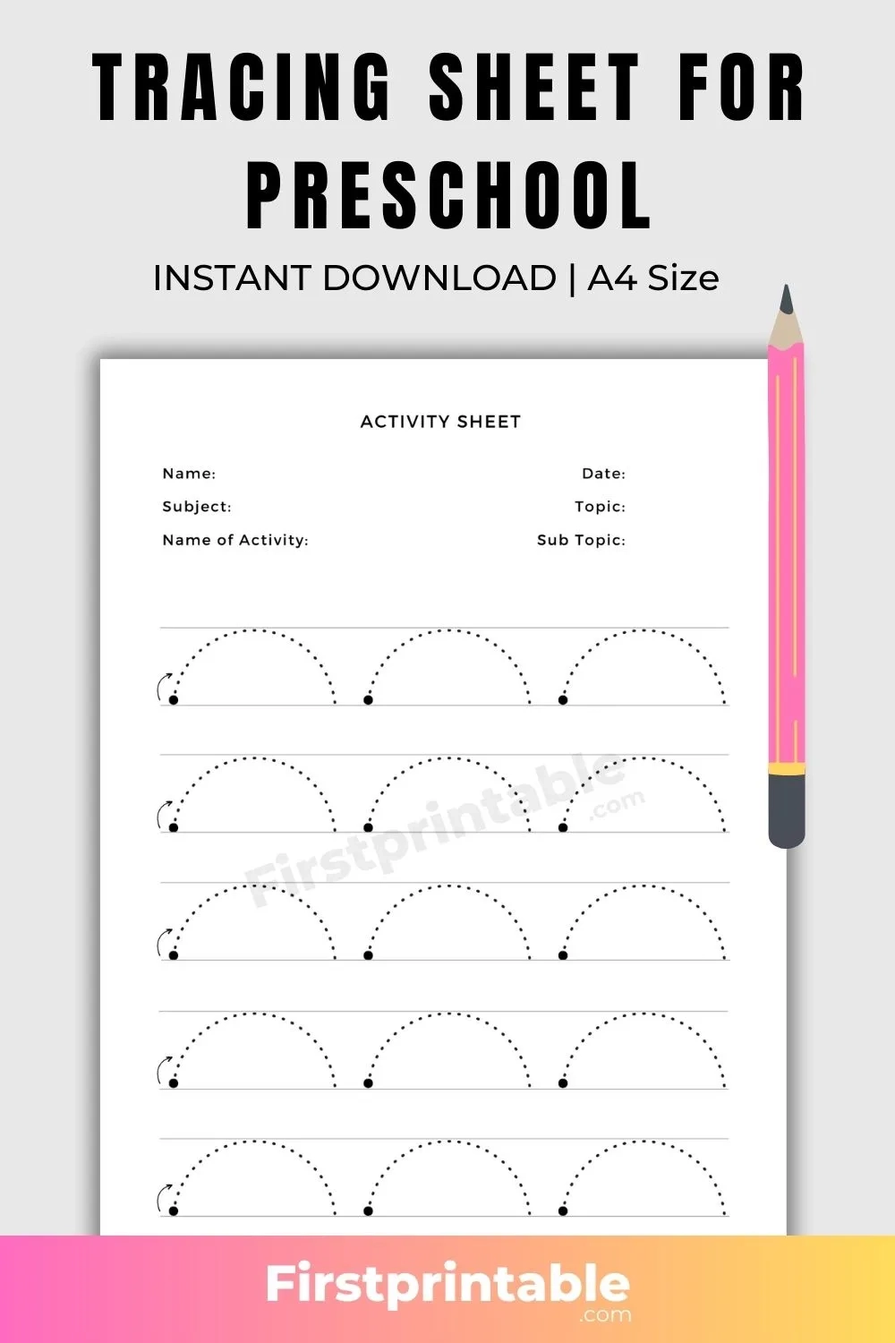 Tracing Lines Worksheets For 3 Year Olds