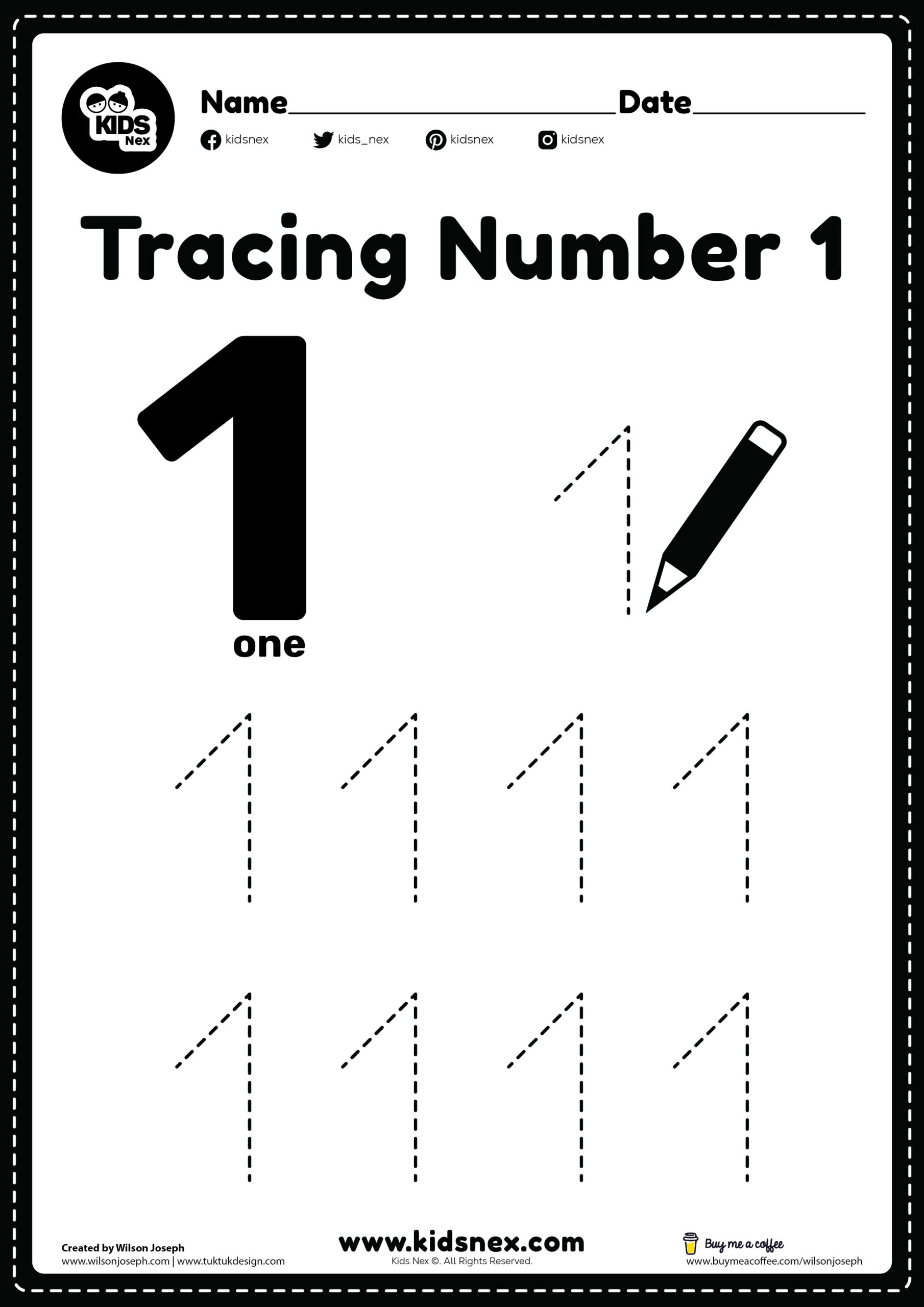 Free Kindergarten Tracing Numbers Worksheets