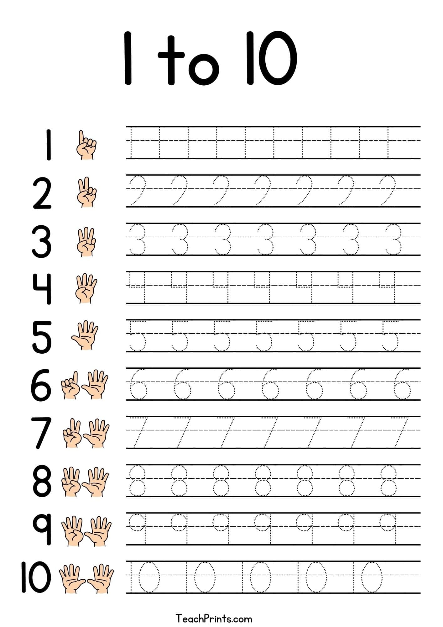 Printable Number Tracing Worksheet