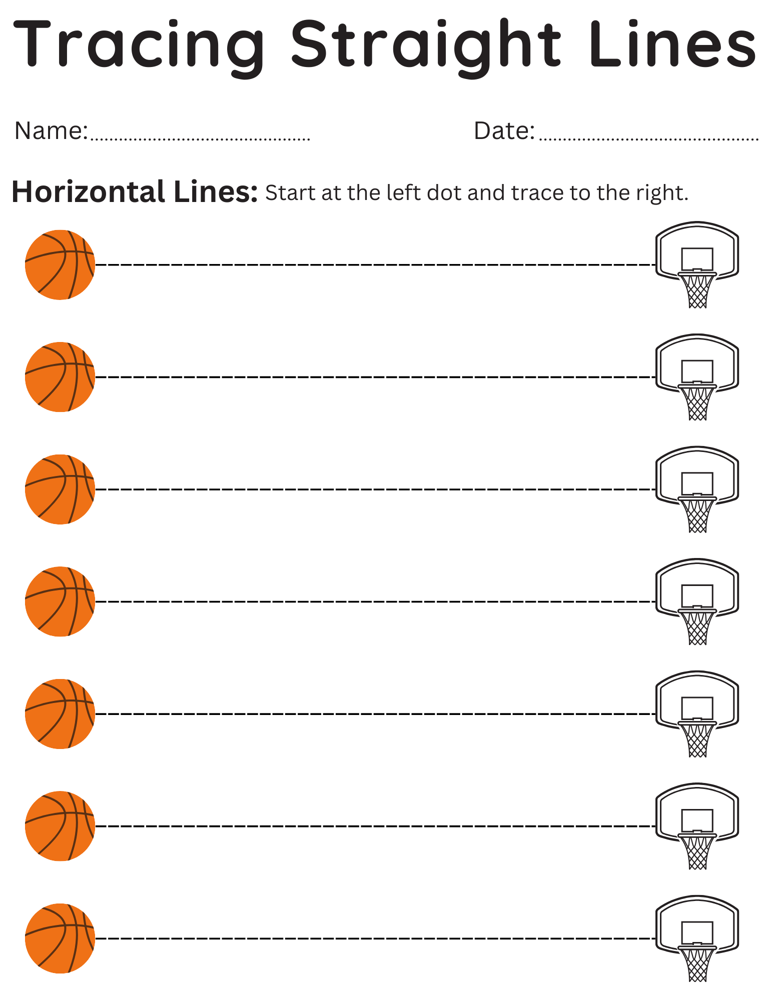 Vertical Lines Worksheets Preschool