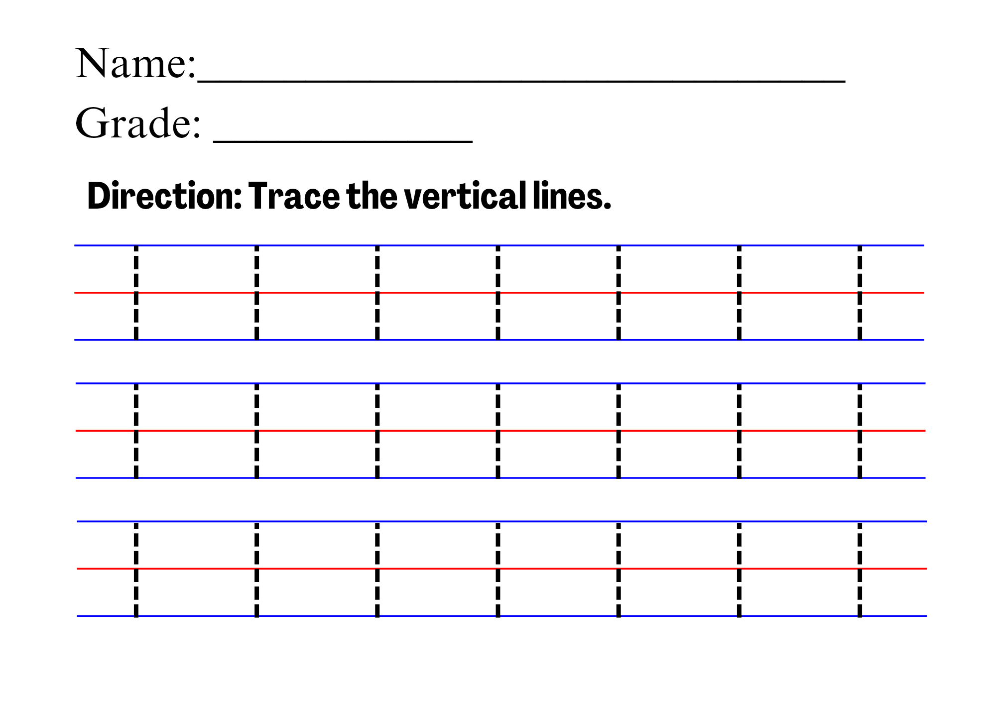 Tracing Vertical Lines By Panameibilyn16 Raket PH