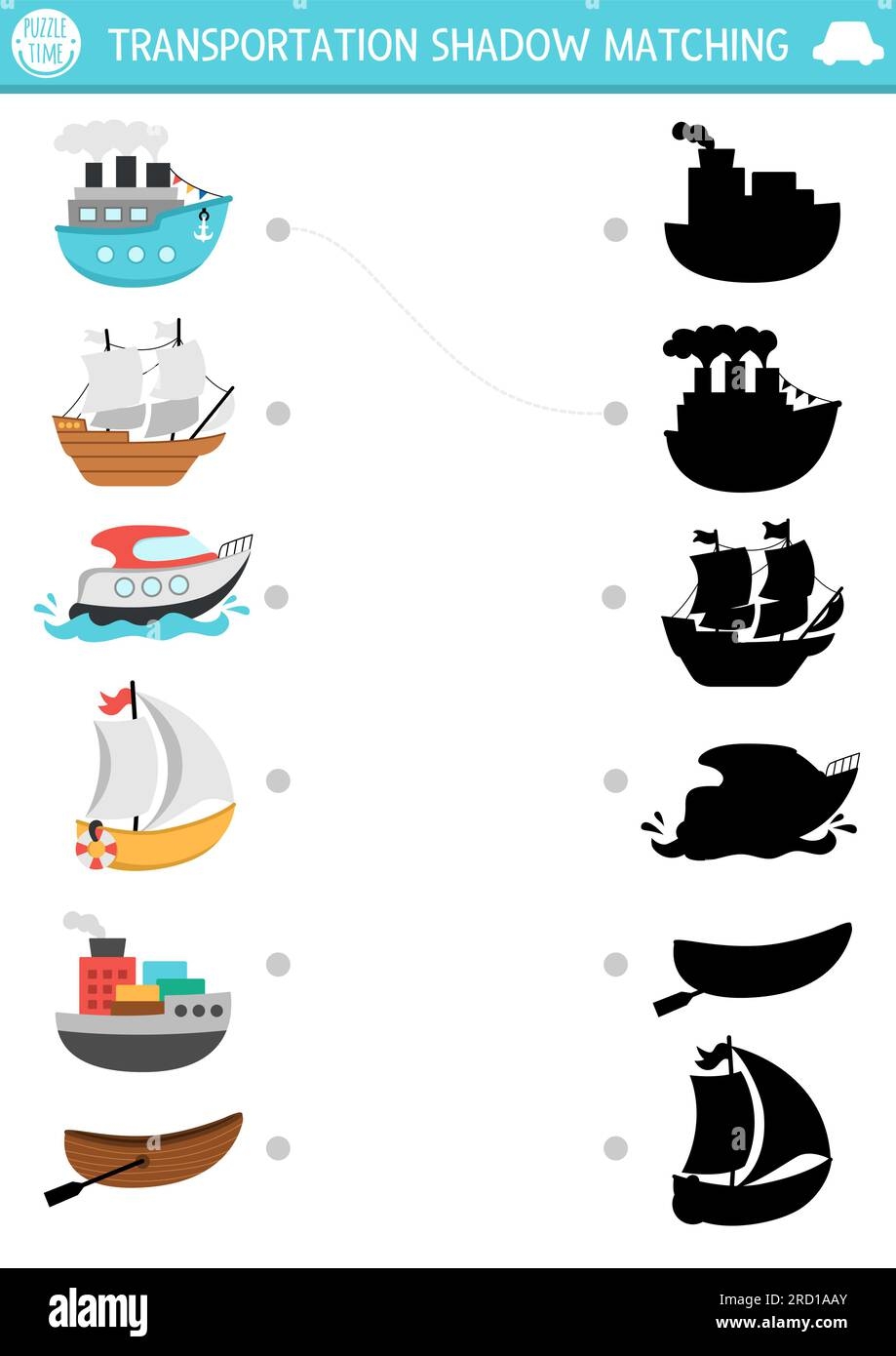 Water Transportation Preschool Worksheets